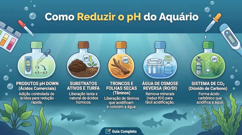 Como reduzir o pH da água do aquário